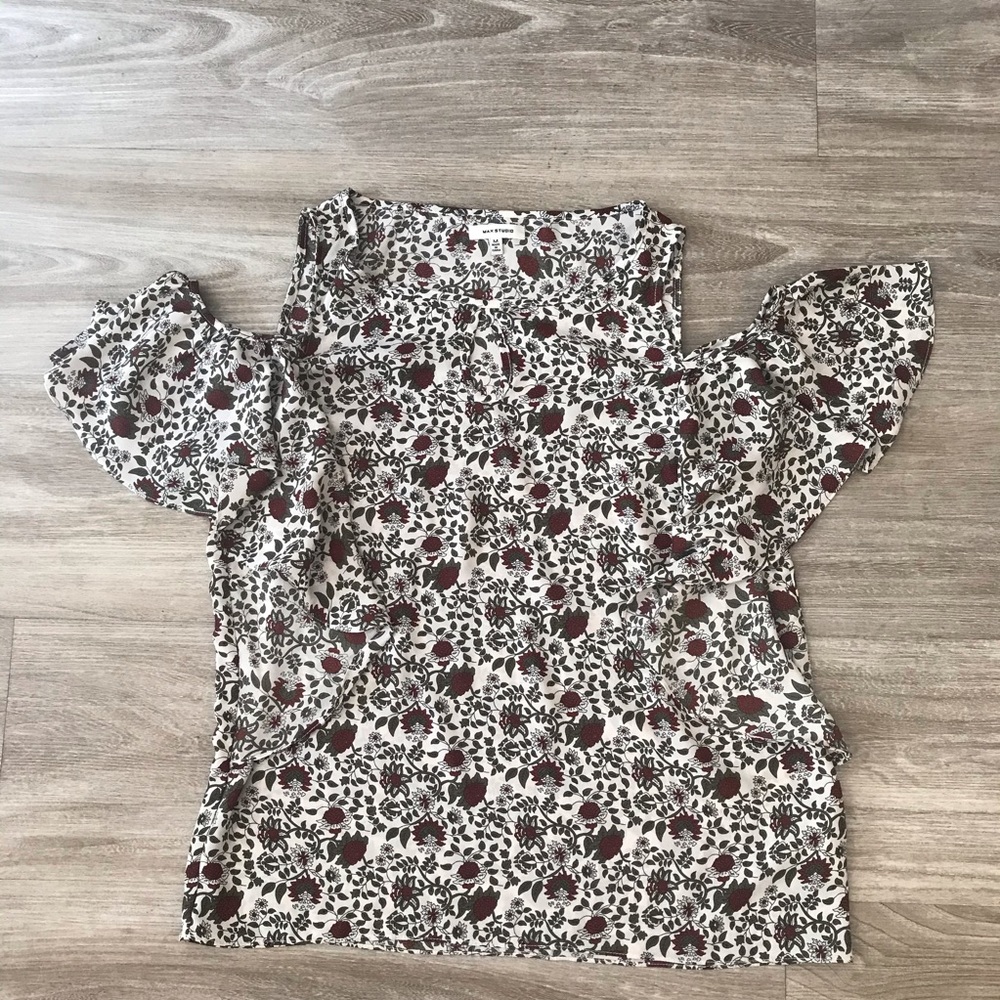 Cold shoulder floral blouse